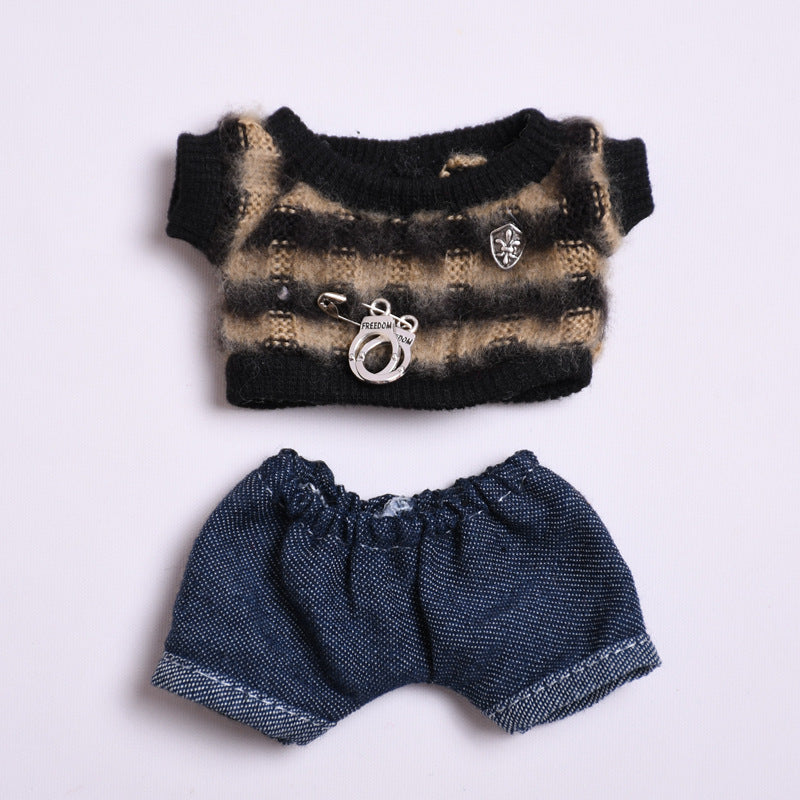 Only clothes generation two generation blind box cloth cloth pendant clothes striped knitted jeans Labubu change baby clothes