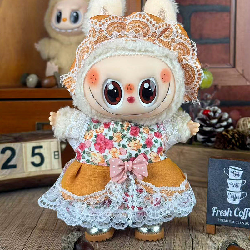 Labubu Doll Clothes Set for 17cm Blind Box Dolls - Camel Scarf, Sunflower & More