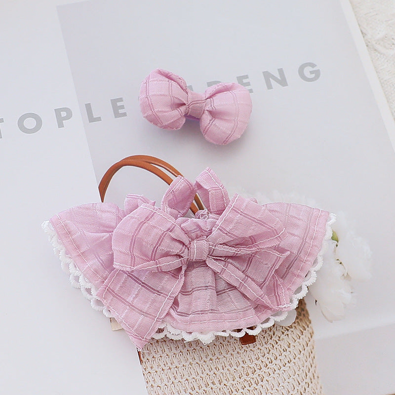 Generation II Blind Box Labubu Hanging Clothes Rab Cloth Sit Party Clothes Doll Summer Straw Hat Skirt