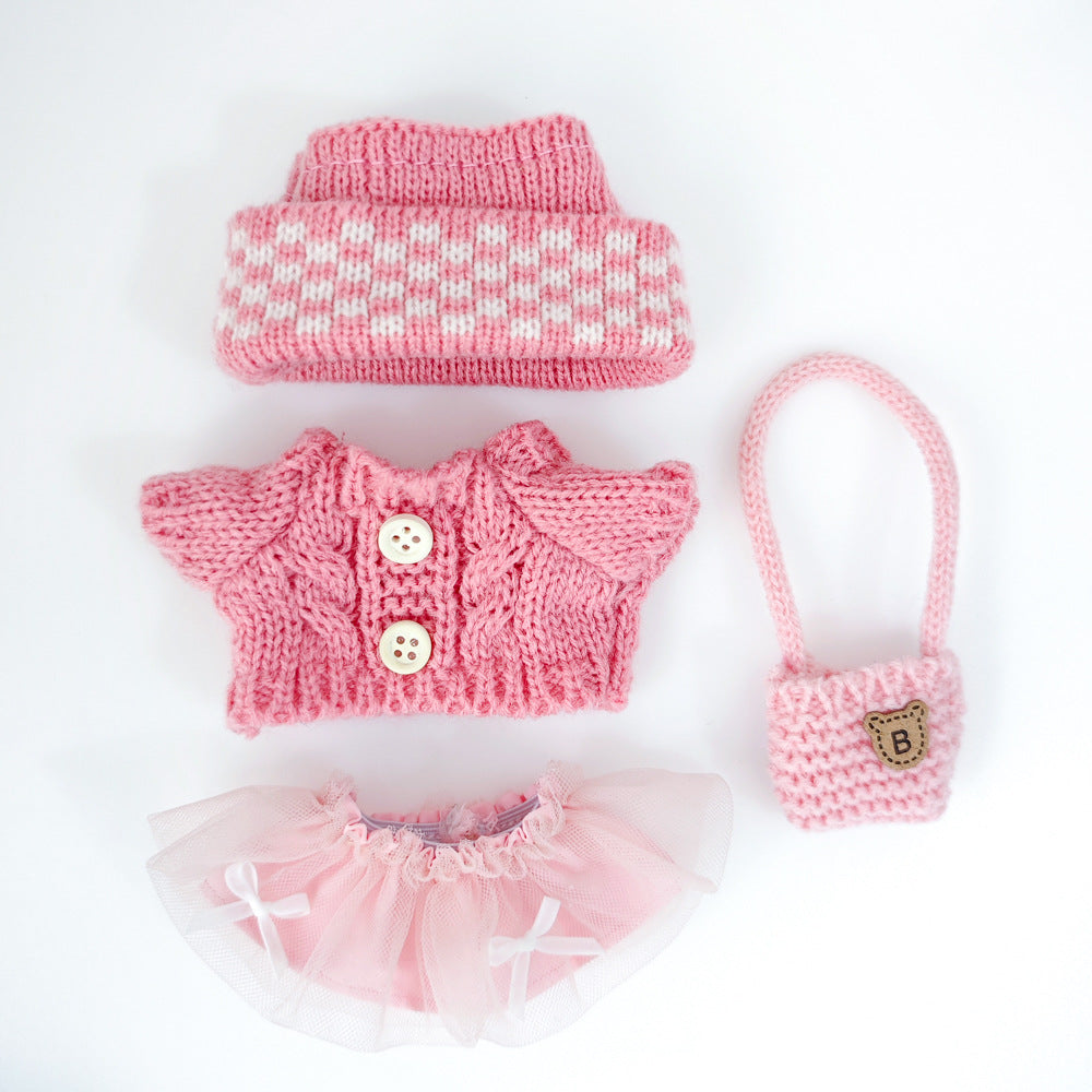 Labubu Doll Outfit - 17cm Sweater, Skirt & Accessories Set