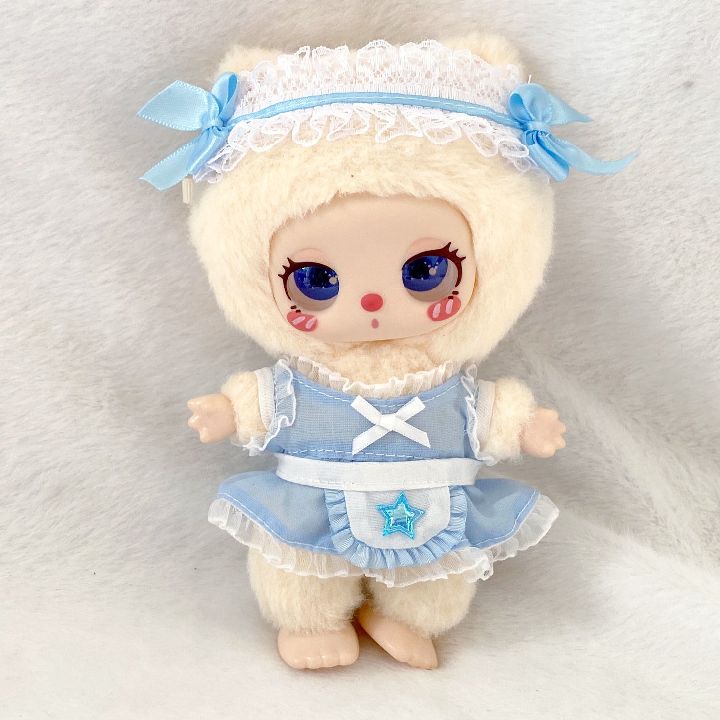 Labubu Doll Bunny Girl & Lace Maid Outfits for 17cm Vinyl Dolls