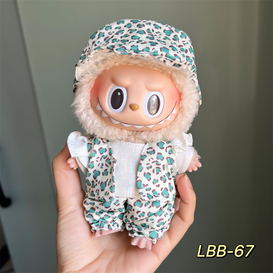 Only clothes for sale cloth baby clothes 17cm plush vinyl labubu sit party generation two generation for suit