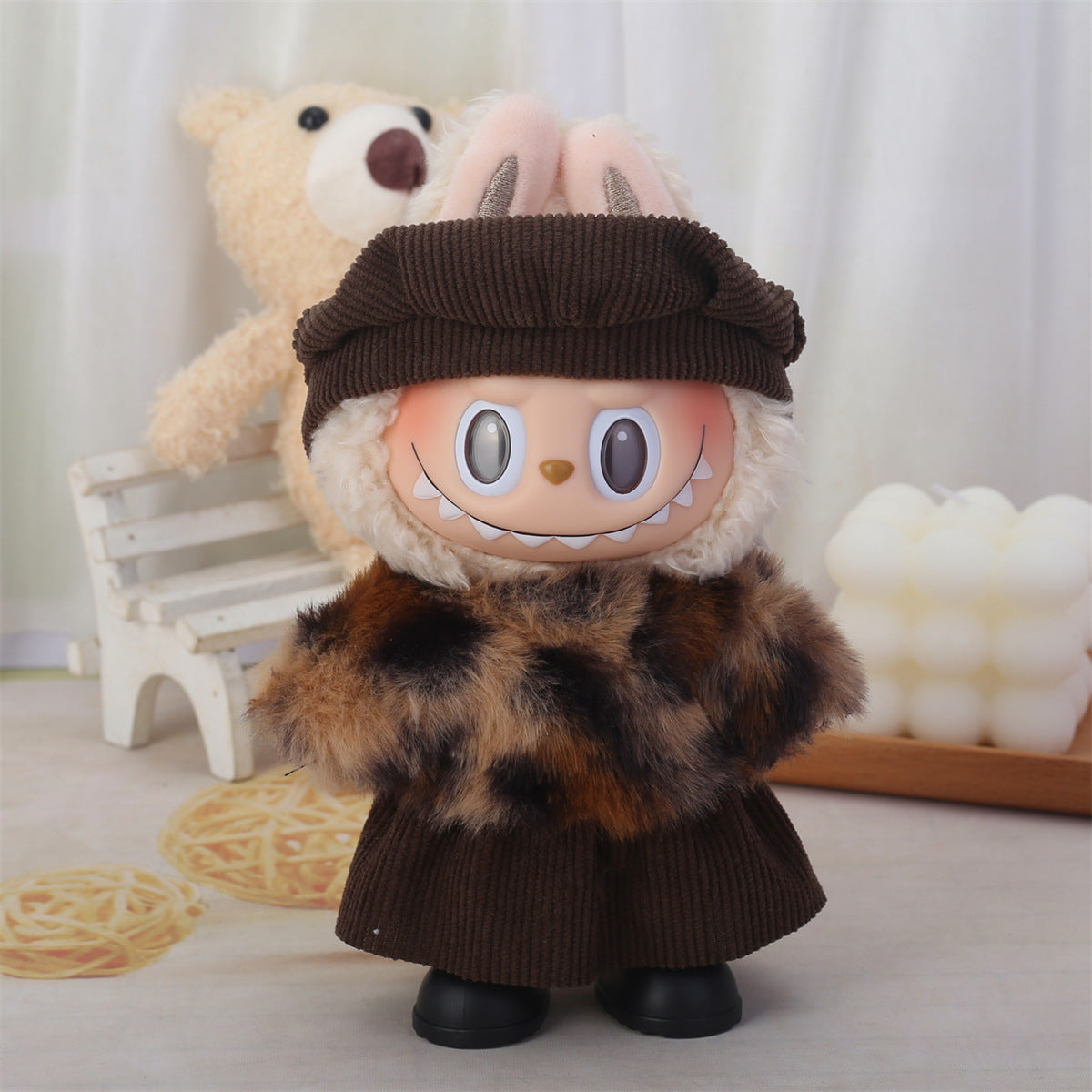 Super Q cute labubu doll 17cm pendant generation for doll plush doll vinyl face change