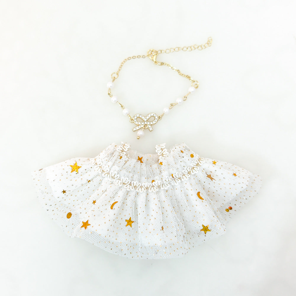 Labubu Doll Sparkling Star Skirt Outfit with Accessories for 17cm Vinyl Doll