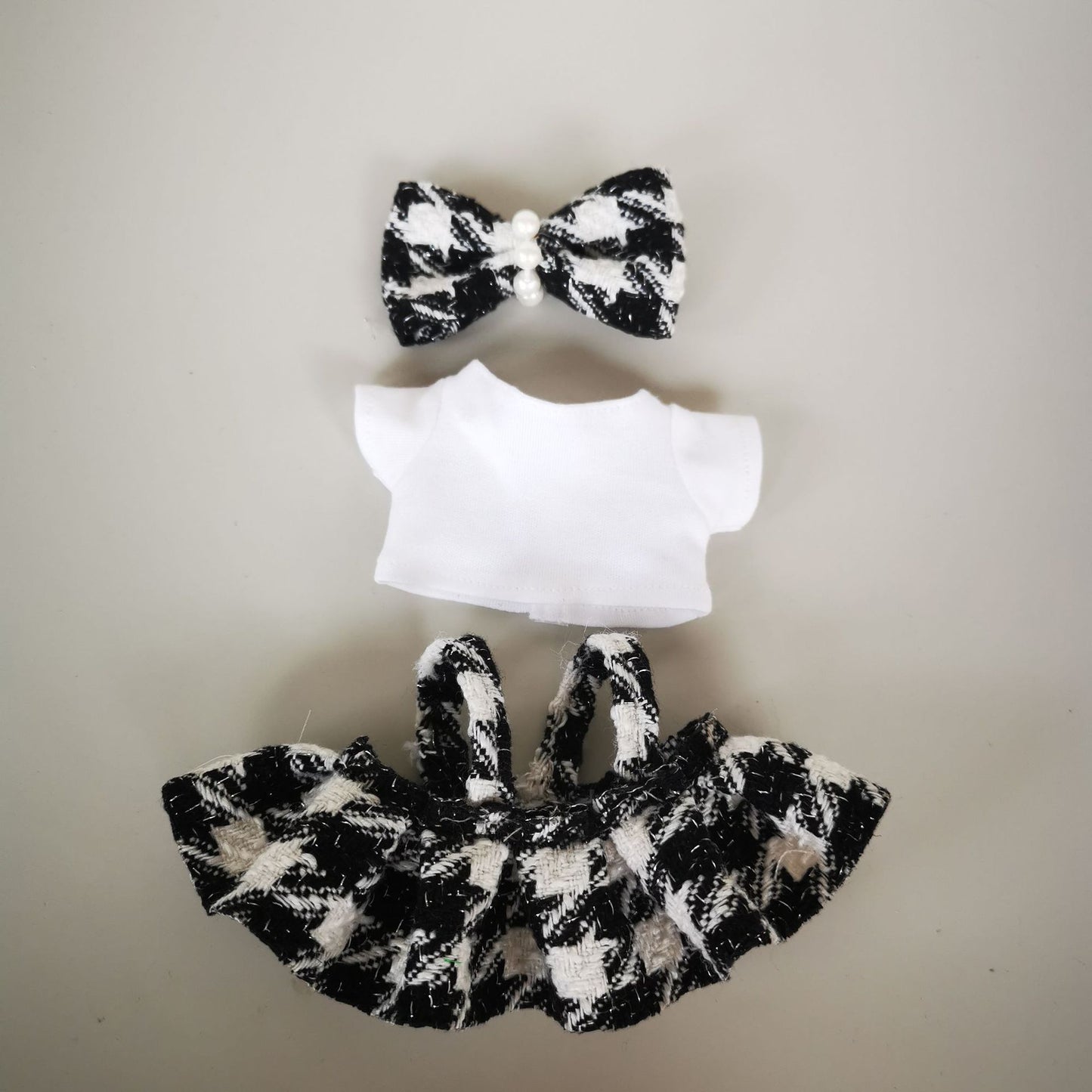 Labubu Blind Box Rags Clothes Chanel Strap Skirt T-shirt Printed T-suit Free Wear Clothes