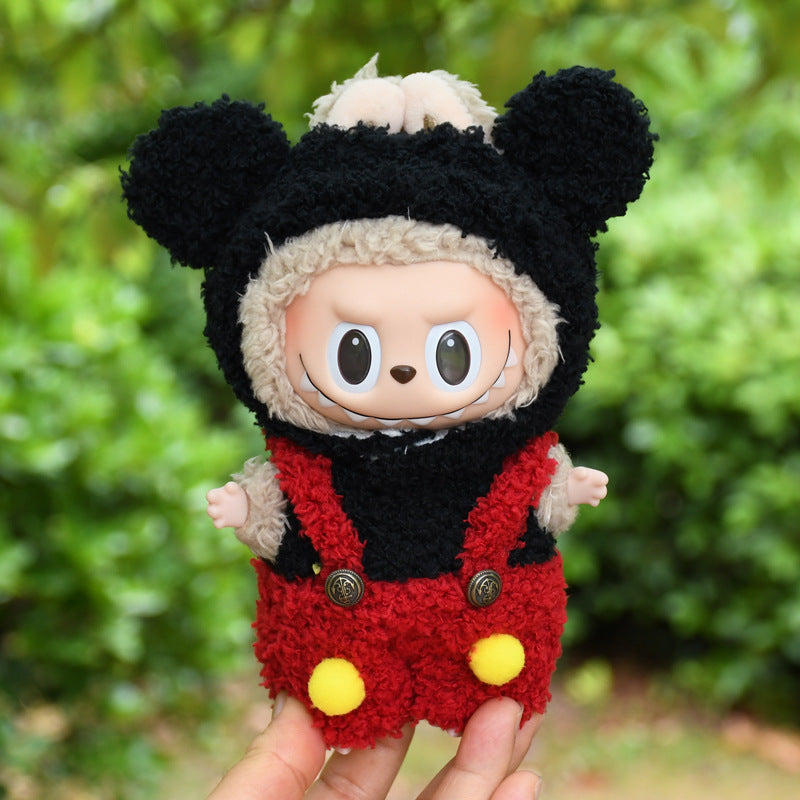17cm Blind Box Rab Cloth Hand-in-Hand Frog Piglet Plush Christmas Suit labubu Pendant Snowman Doll Coat