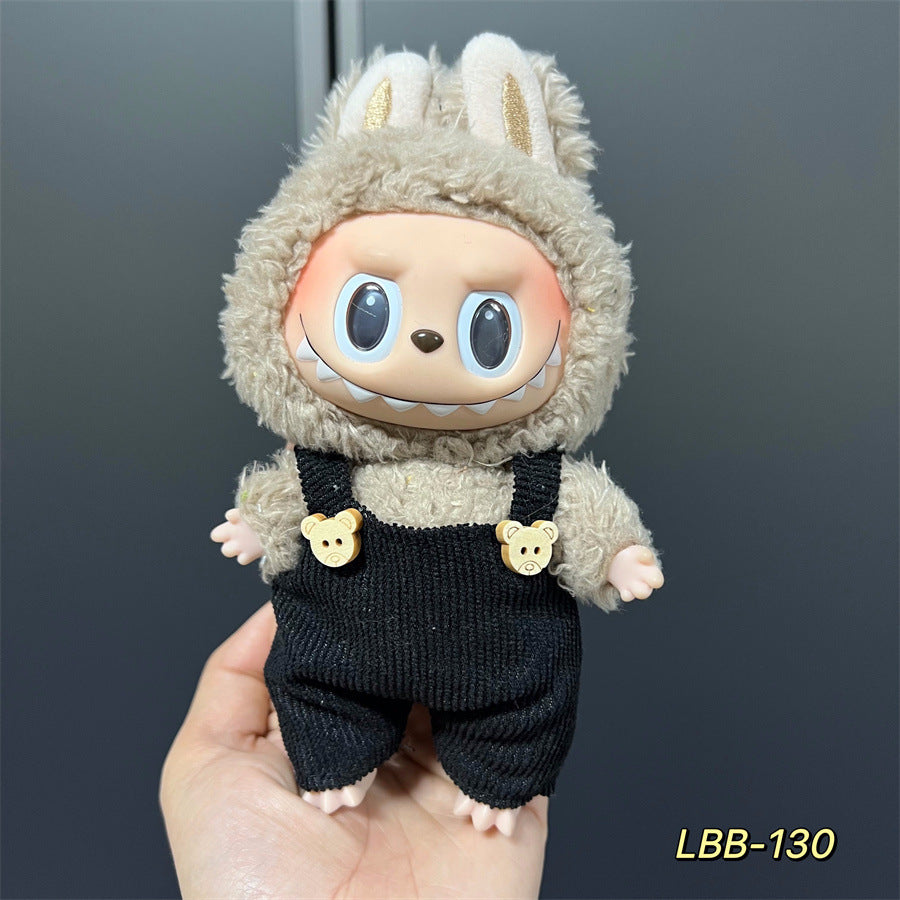 Labubu Wearable Baby Clothes Vinyl Labubu 17cm Doll Cute Dress-Up Casual Suit Skirt Plush Clothes