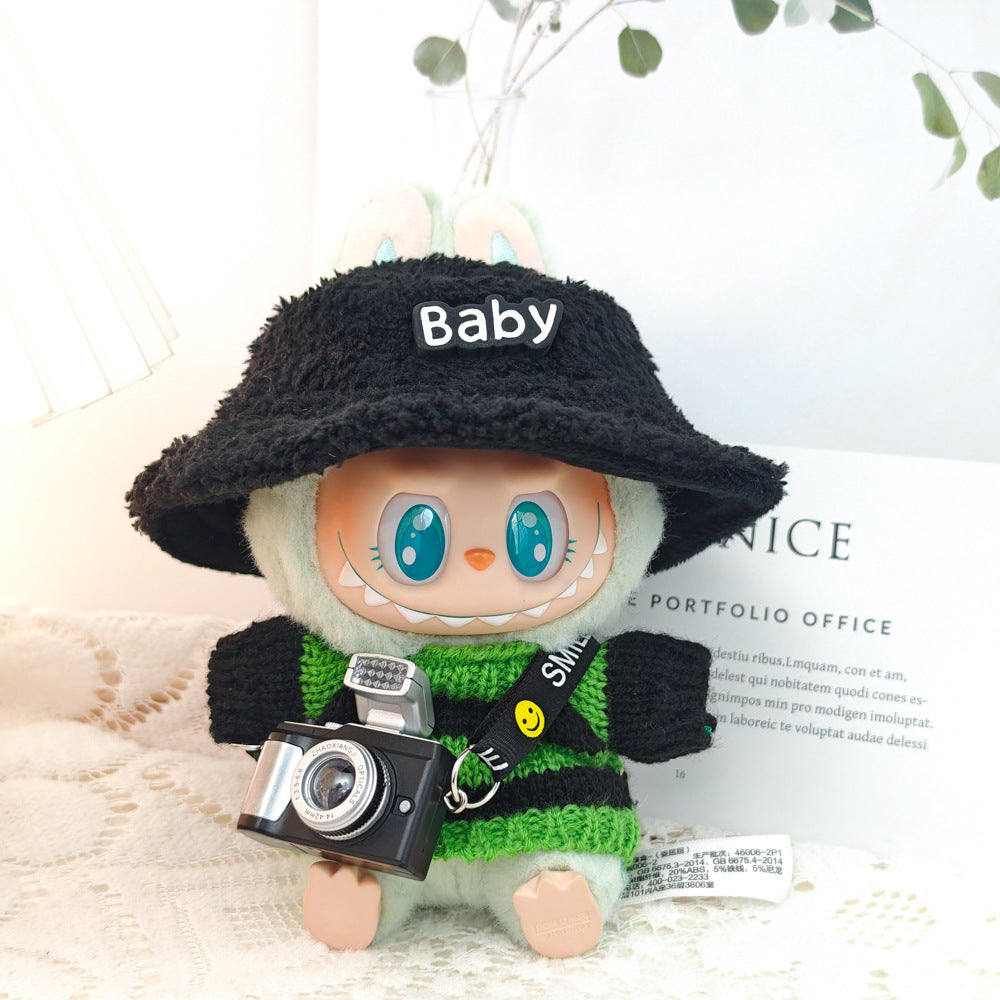 Clothing Only: First, Second, and Third Generation Blind Box Labubu Pendant Clothing, Sitting Labubu Party Doll Pink Sweater