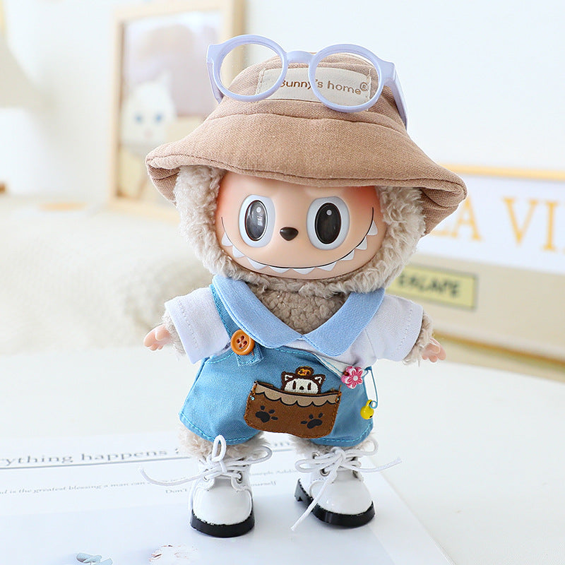 Labubu Doll Clothes Generation 2 Generation Pond Glue Blind Box Hanging Clothes Bracing Cloth for T-Shirt Suspenders Hat Eyes