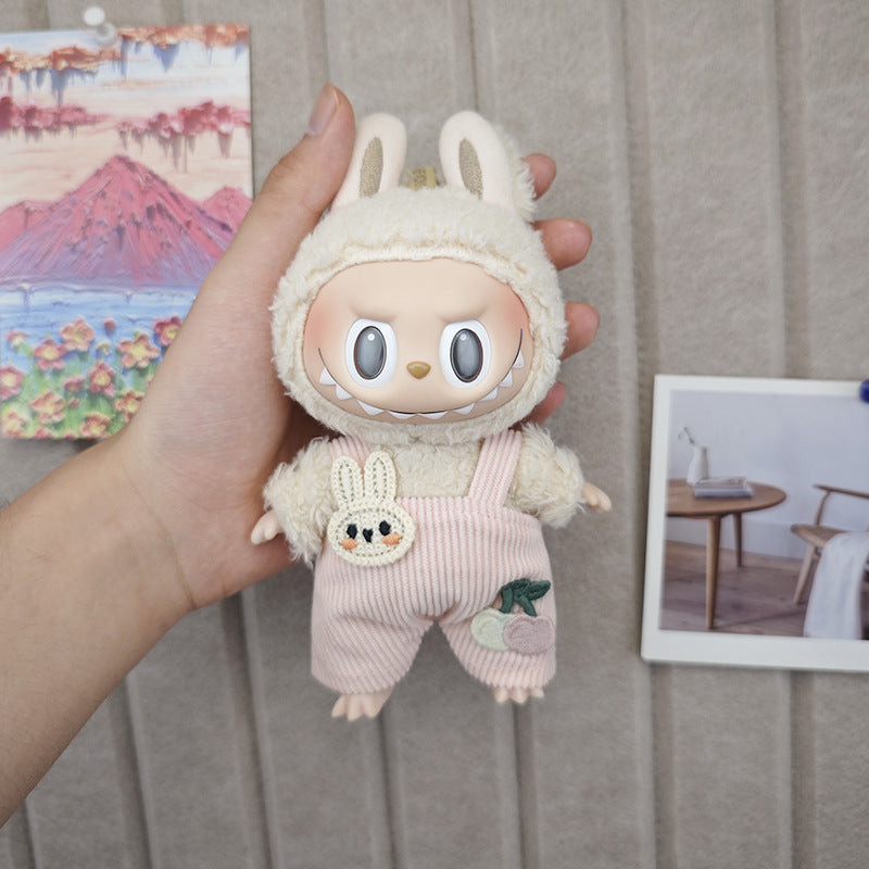 17cm Labubu Doll Outfit - Suspenders & Overalls for Vinyl Dolls
