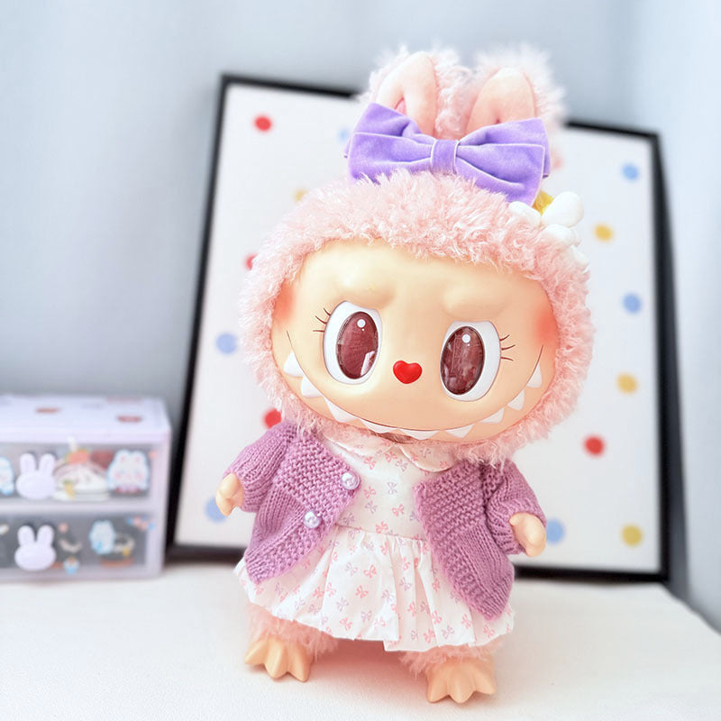 Labubu 38cm Doll Dress - Sweet Heart Outfit & Accessories