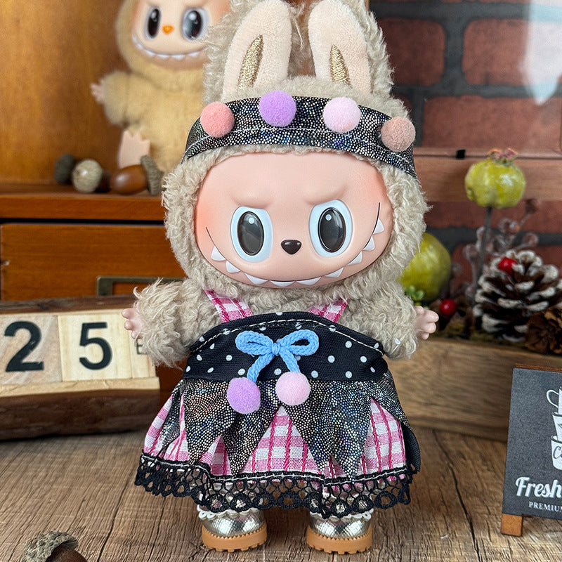 Suitable for labubu doll clothes 17cm pull cloth doll clothes small jewelry doll for suit wholesale