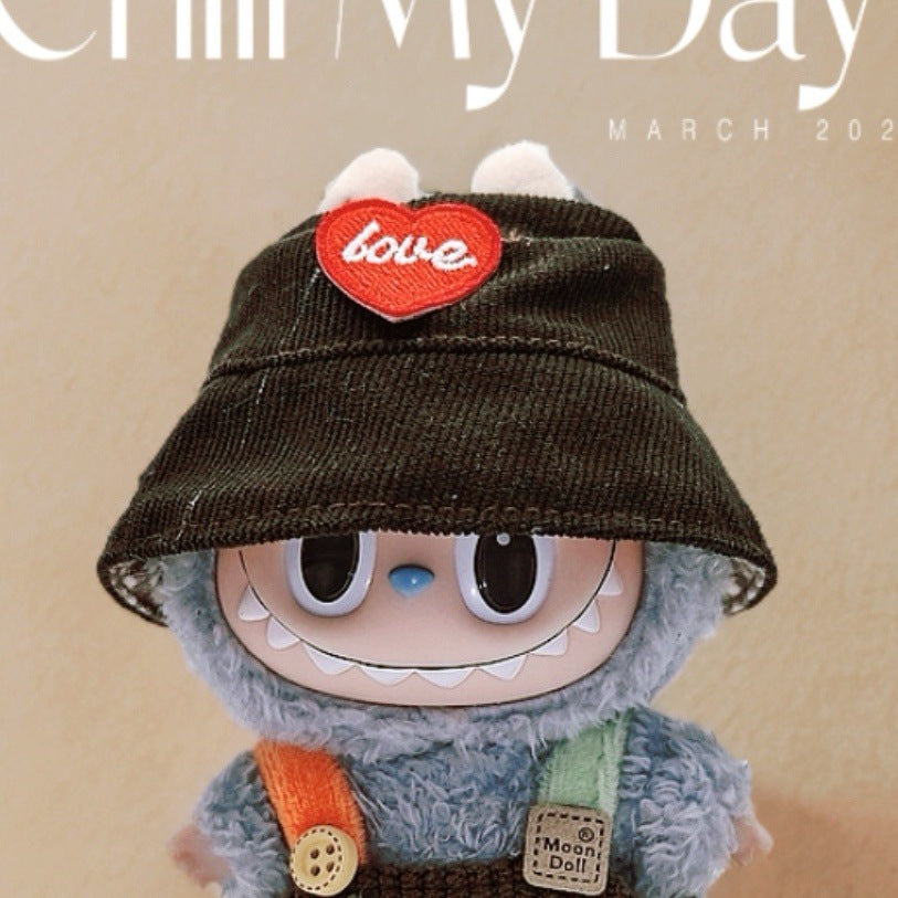 Labubu Doll Outfit - 17cm Cute Overalls & Hat Set