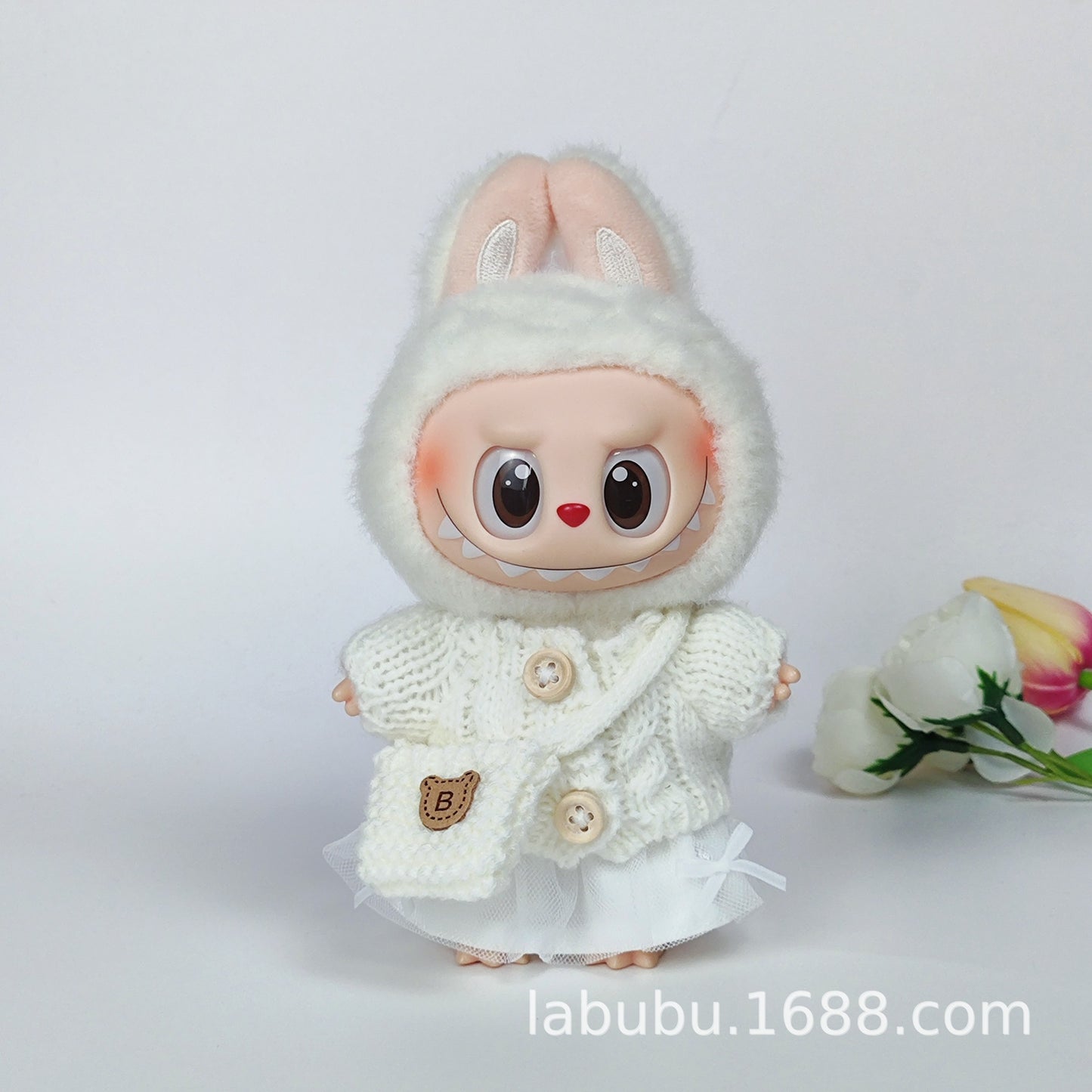 Labubu Doll Outfit - 17cm Sweater, Skirt & Bag Set for 1st-3rd Gen