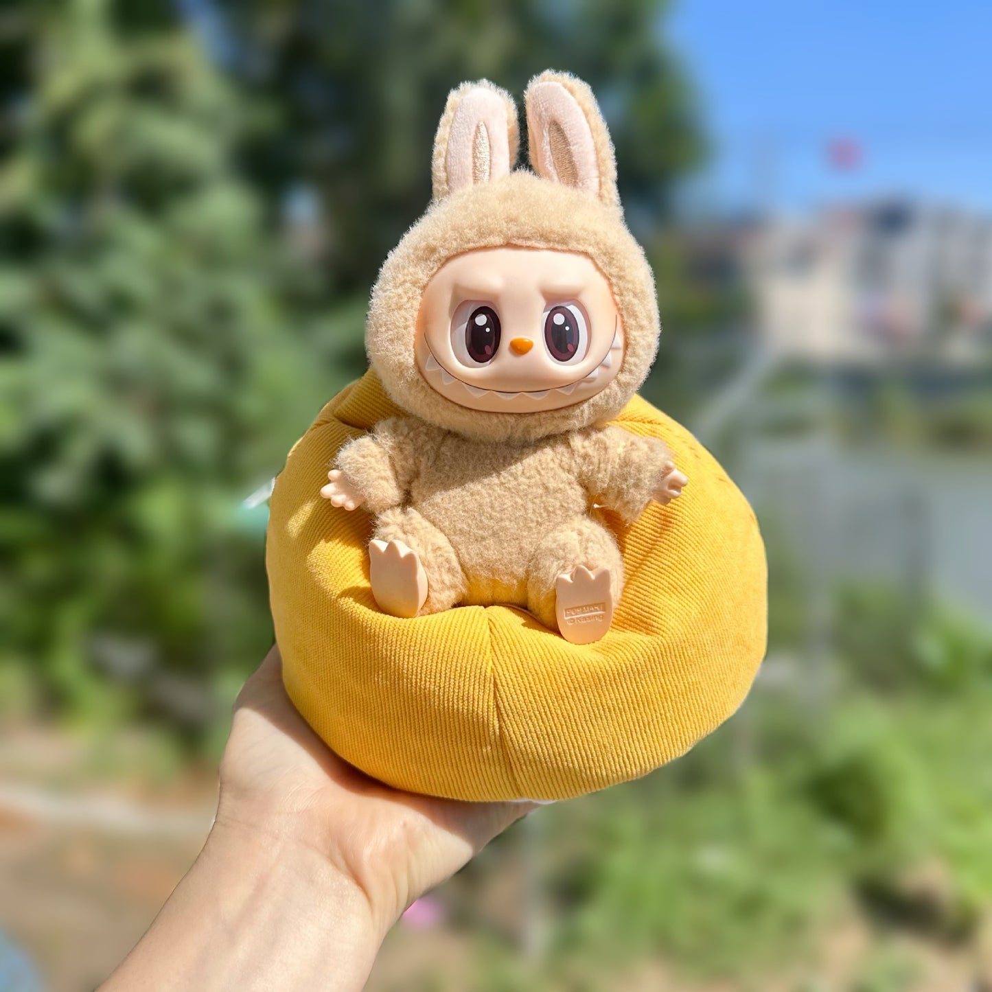 Blind Box Labu Doll Sleeping Bed Lazy Doll Sofa 17CM Doll Bean Bag Lying Chair Car