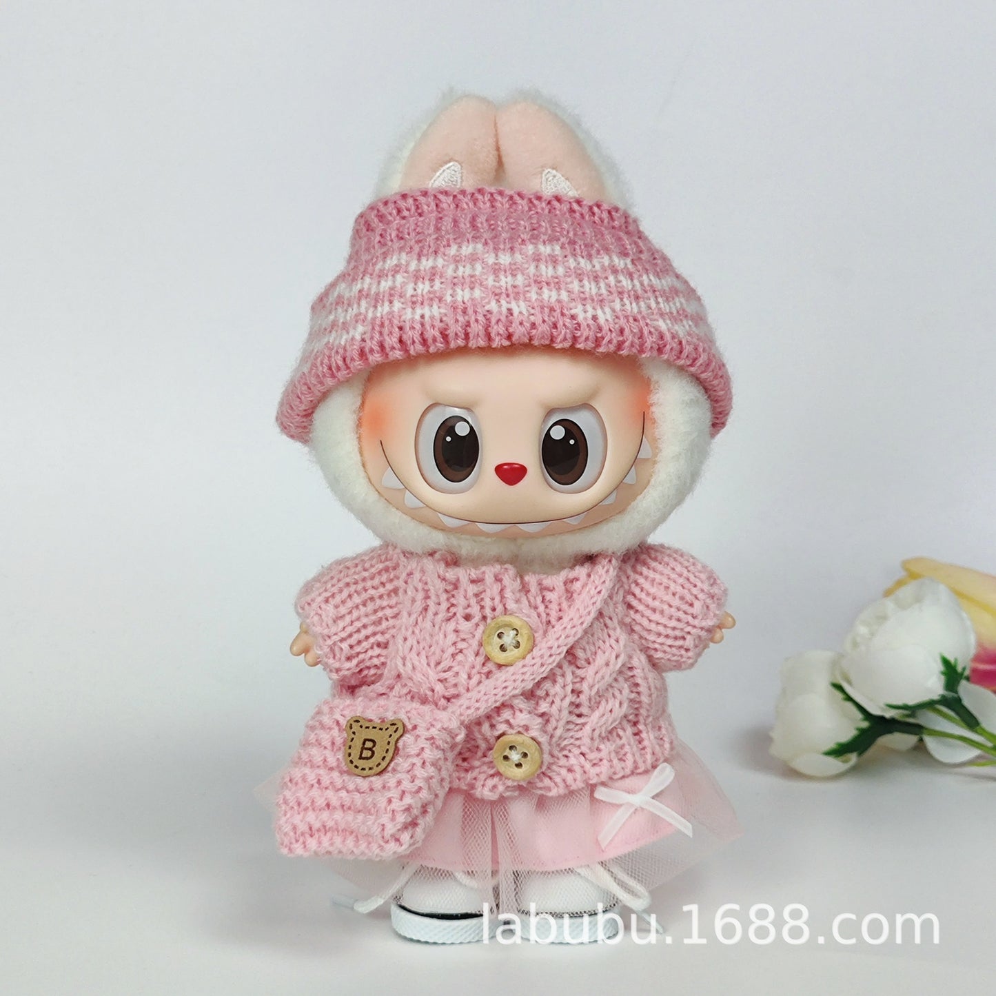 Labubu Doll Outfit - 17cm Sweater, Skirt & Bag Set for 1st-3rd Gen