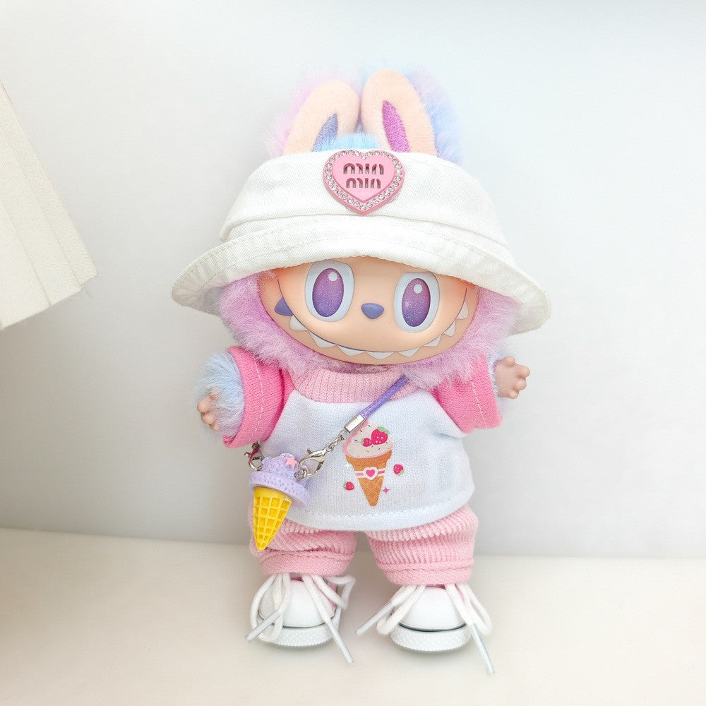 Labubu Doll Outfit Set - Cute T-Shirt, Pants & Hat for 1st, 2nd, 3rd Gen