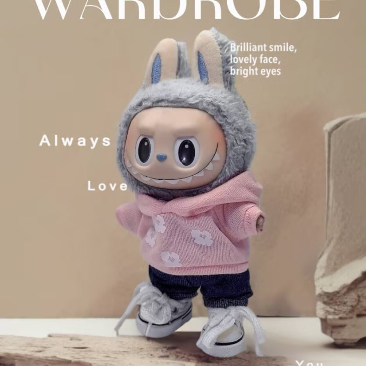 Labubu Doll Outfit - Alo Series Pink Cloud & Jeans Suit