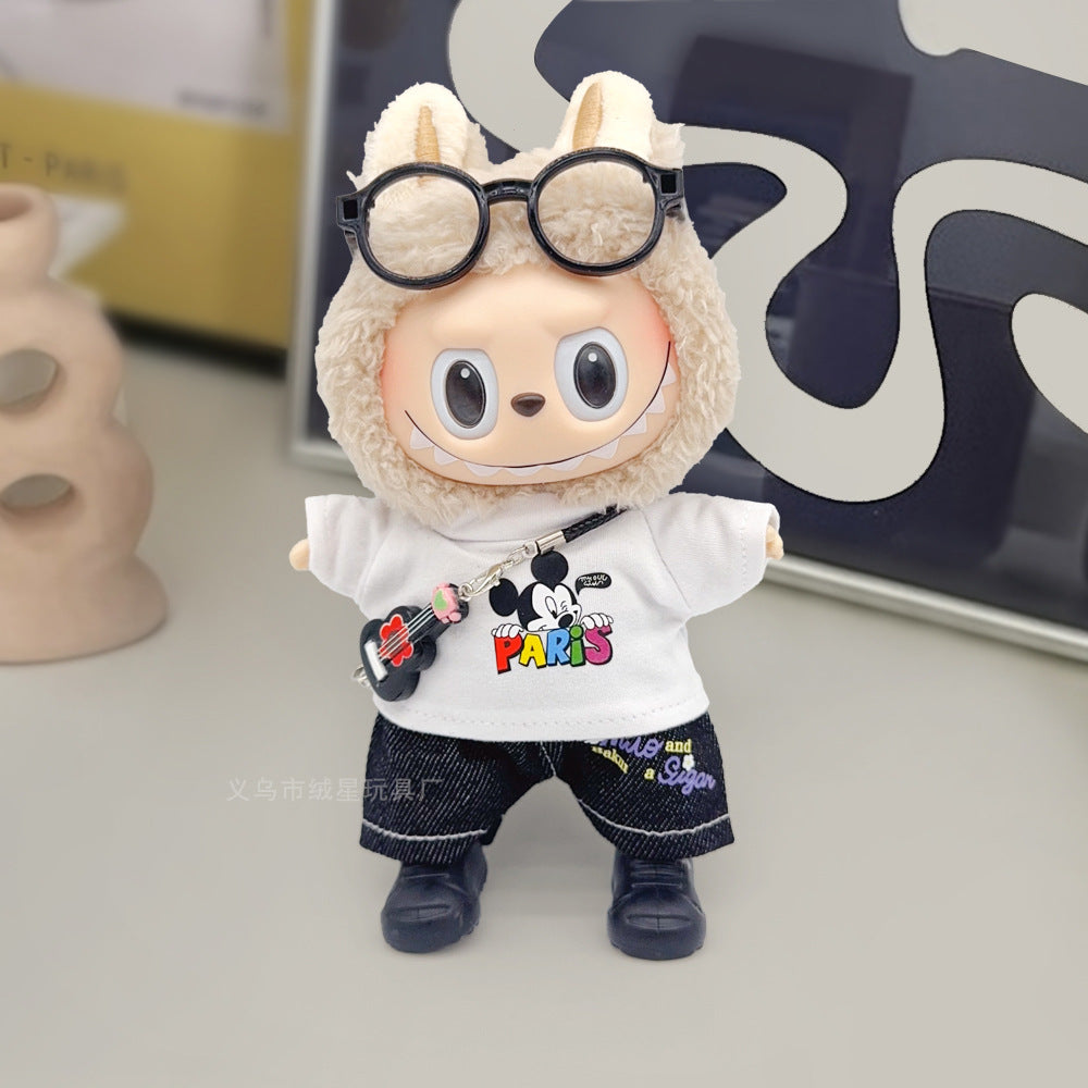 Labubu Doll Denim Outfit Set with T-Shirt & Accessories