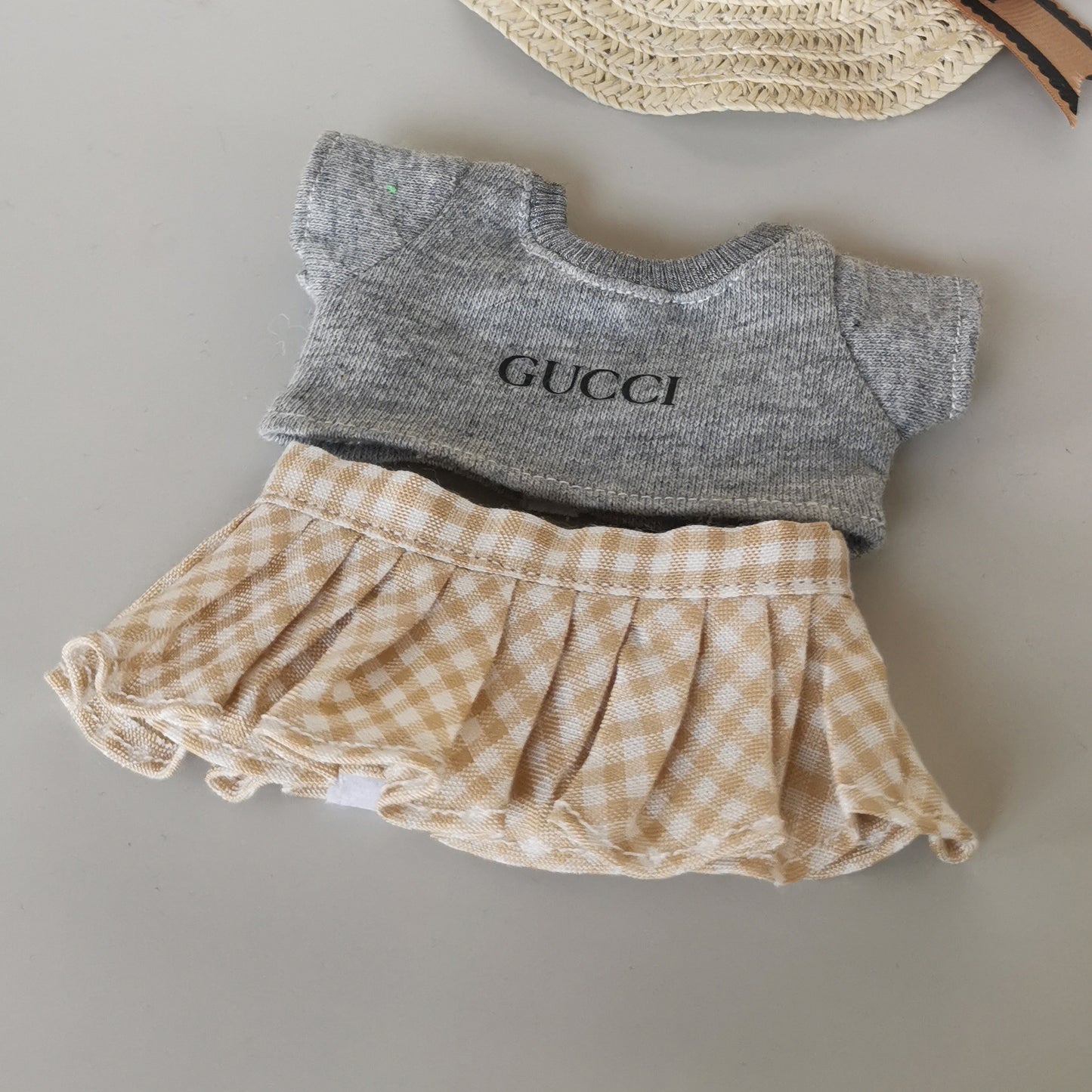 Labubu Blind Box Rags Clothes Chanel Strap Skirt T-shirt Printed T-suit Free Wear Clothes