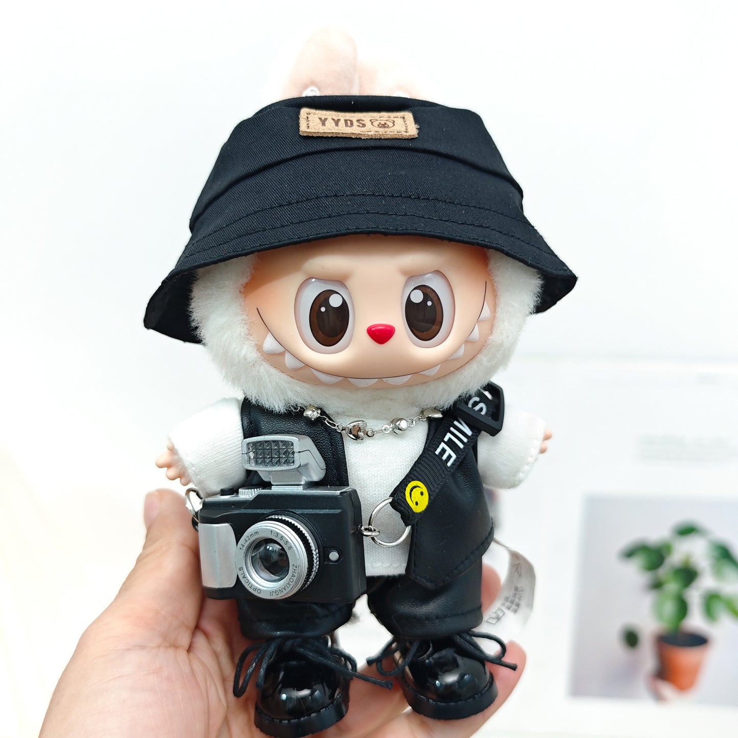 Labubu Doll Leather Outfit Set - Vest, Pants, Skirt & Accessories