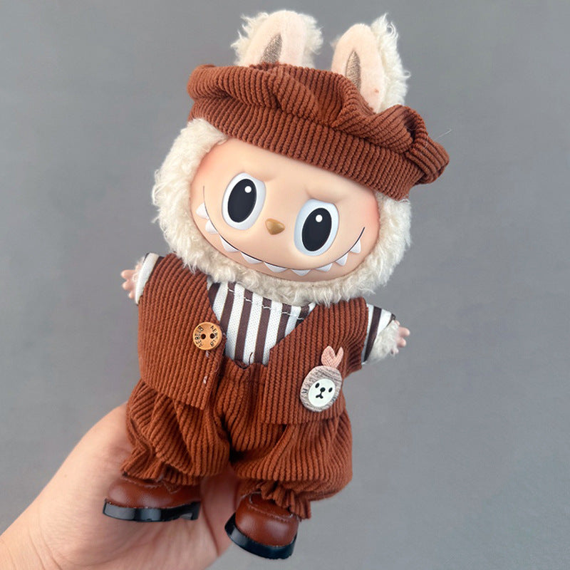 New 17CM Labubu Pendant for Baby Clothes high quality Labubu Blind Box Pendant Doll Clothes Decorative suit