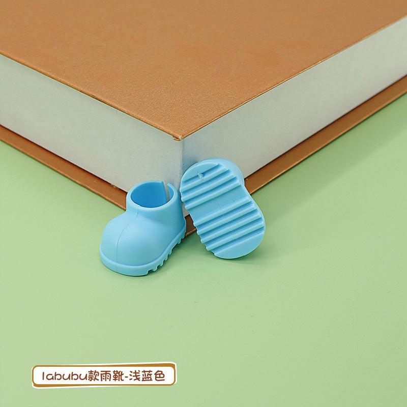 17cm Labubu Rain Boots Blind Box Pendant Doll Accessories Cute Macaron Baby Shoes Labubu Replaceable Shoes