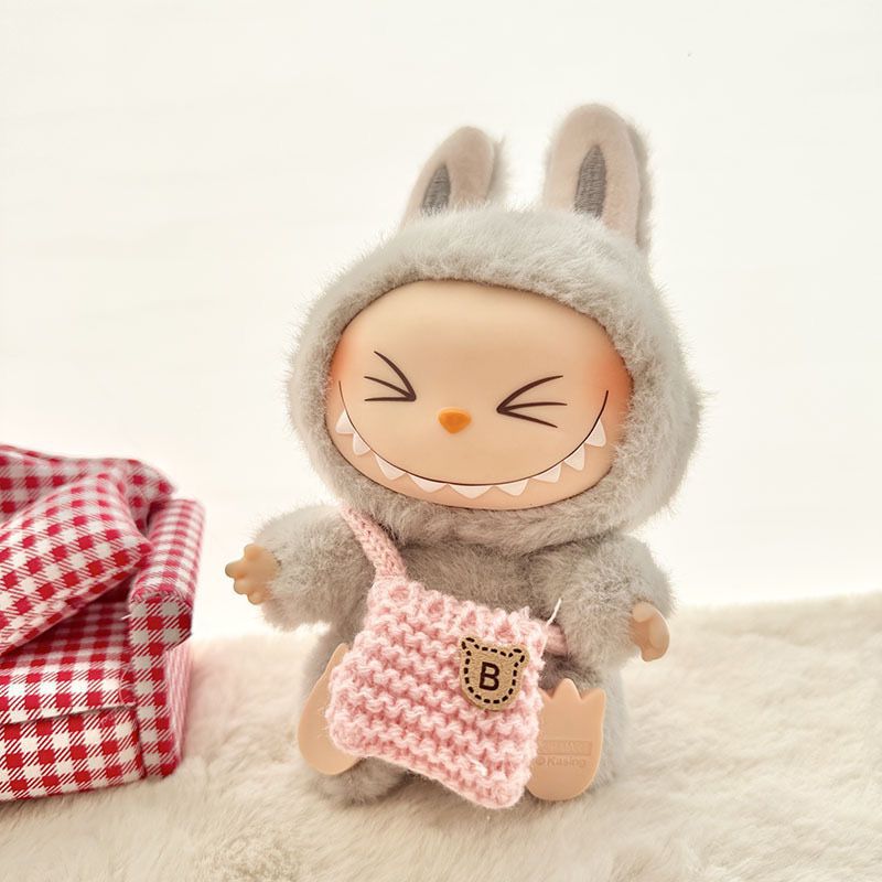 17cm Blind Box Rab Cloth Pendant Doll Hats Shoes Accessories Labubu Clothes Accessories Doll Toy Shoes
