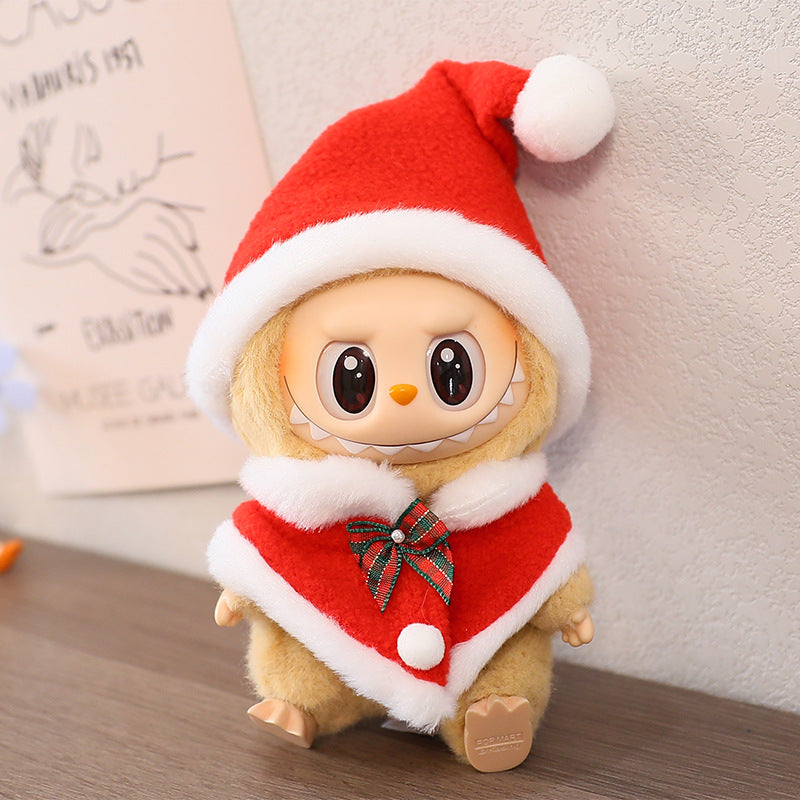Generation II Blind Box Labubu Doll Clothes LABUBU Sit Party Doll Christmas Cloak Christmas Hat Clothes