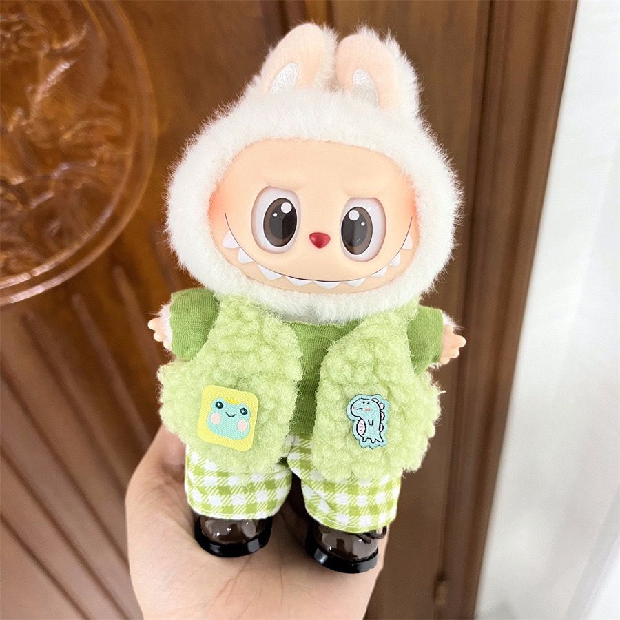 17cm Labubu Pendant Wearing Baby Clothes high quality Labubu Blind Box Pendant Doll Clothes Decorative suit