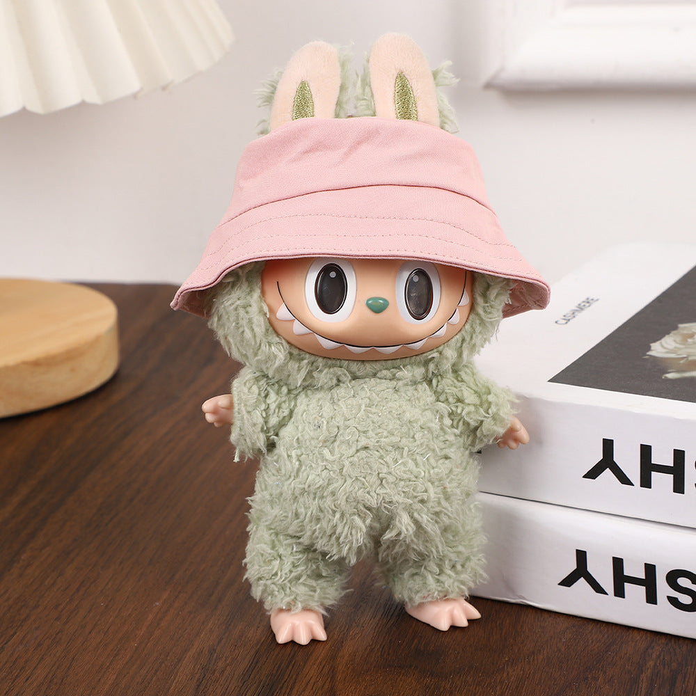 17cm Labubu Pendant Hat Labubu Fisherman Hat 10cm Cotton Doll Hat Doll Dress-Up Accessories