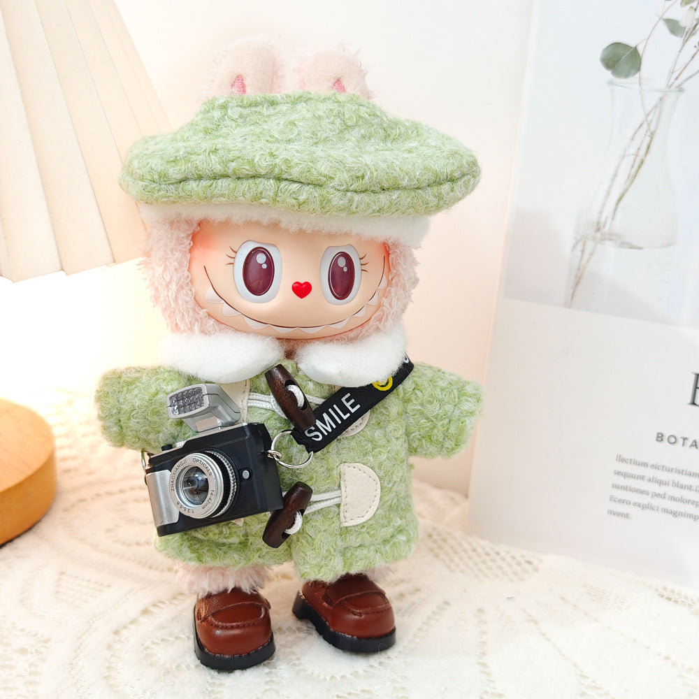 Labubu Doll Beret & Coat Outfit Set for 1st & 2nd Gen Pendants