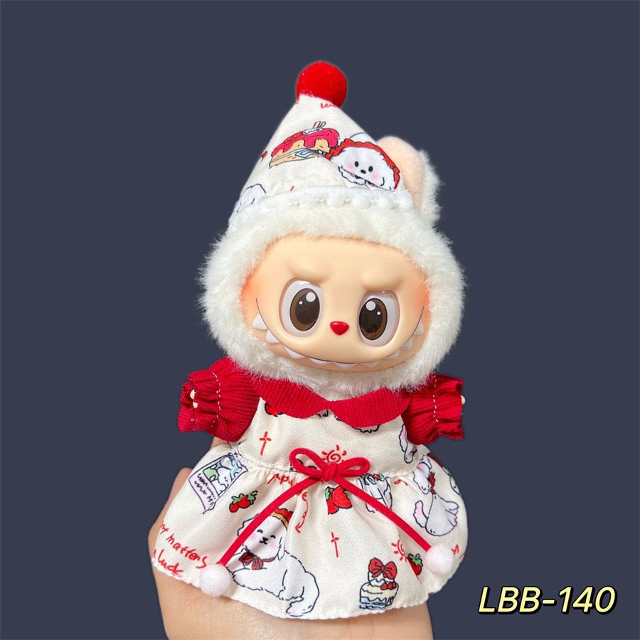 17cm Labubu Pendant Wearing Baby Clothes high quality Labubu Blind Box Pendant Doll Clothes Decorative suit