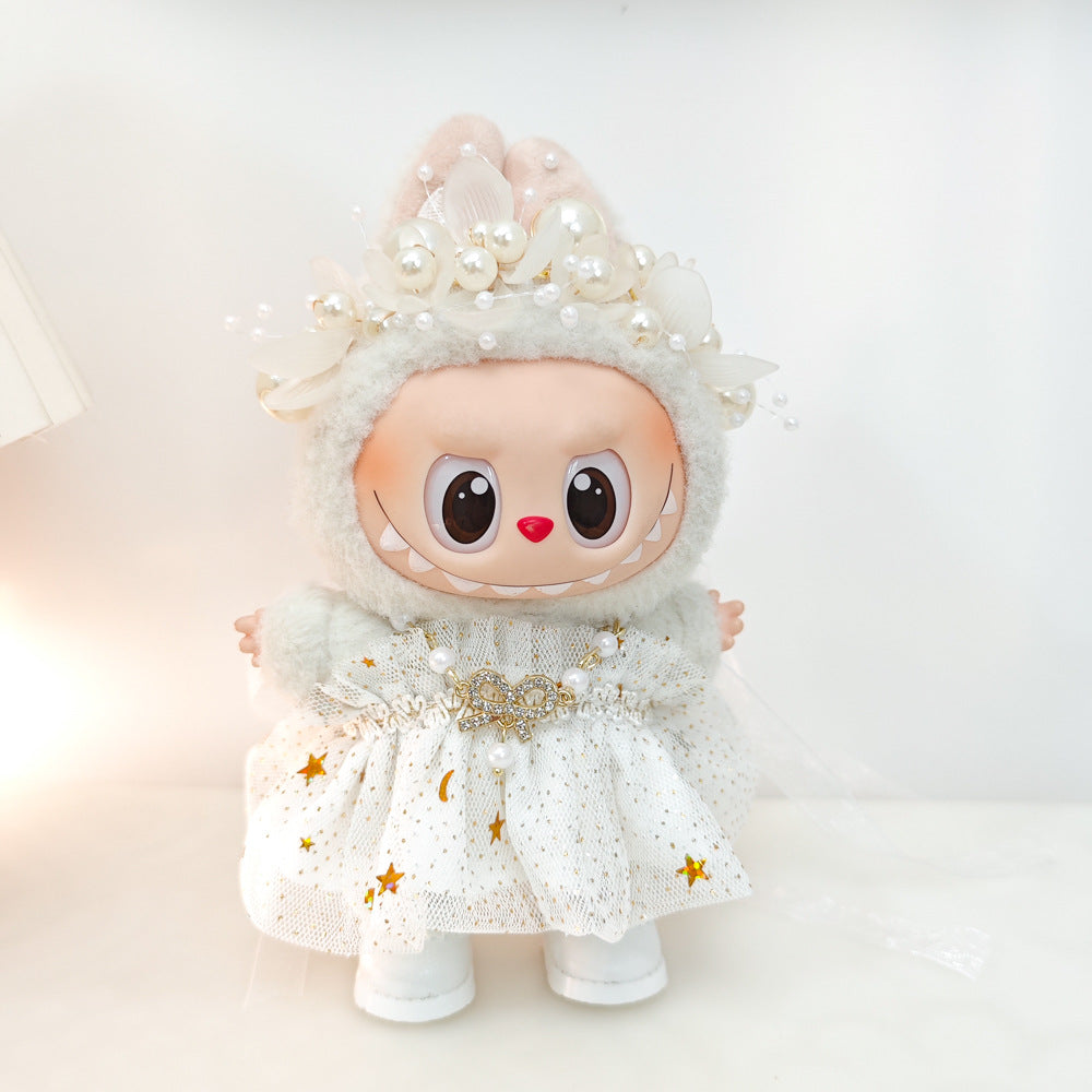 Labubu Doll Sparkling Star Skirt Outfit with Accessories for 17cm Vinyl Doll