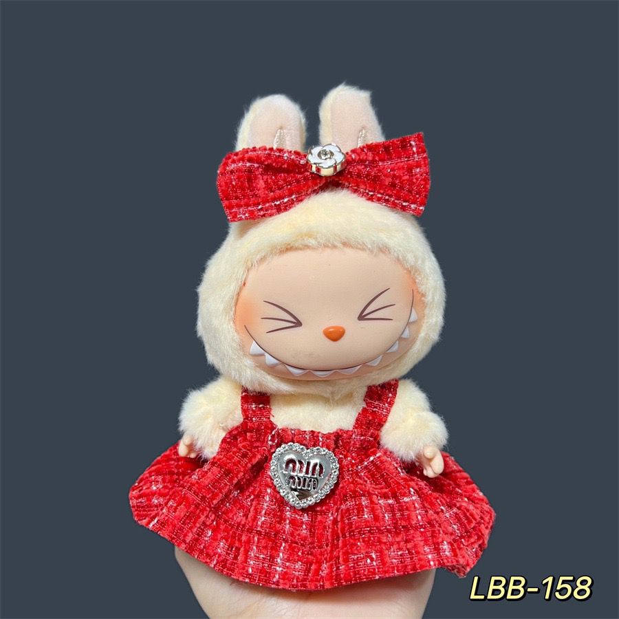 17cm Labubu Pendant Wearing Baby Clothes high quality Labubu Blind Box Pendant Doll Clothes Decorative suit