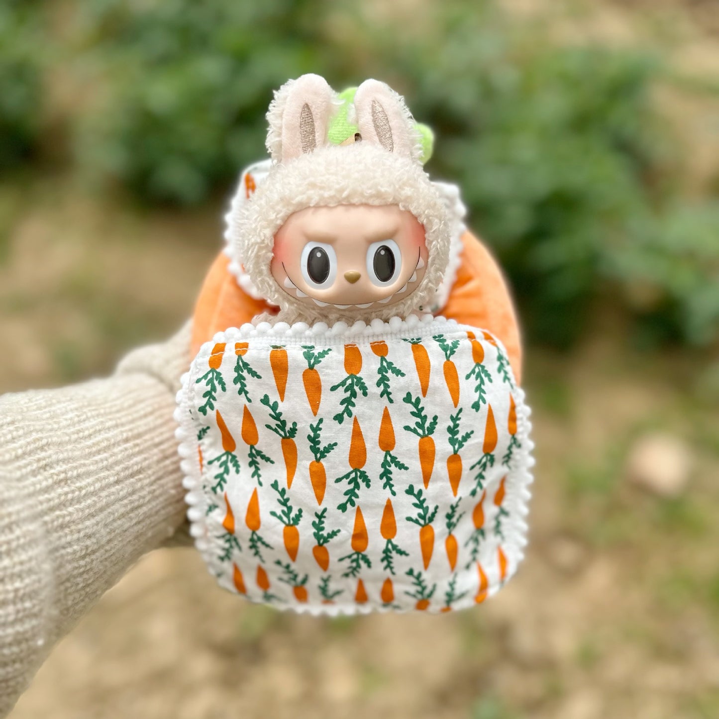 Baby Bed 17cm Labu Cloth Bedding Three-Piece Set Crown Pineapple Cherry Carrot suit LABUBU Sleeping