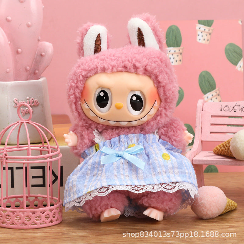Labubu Doll Clothes - 17cm Skirt Suit for Vinyl Dolls (Multiple Colors)