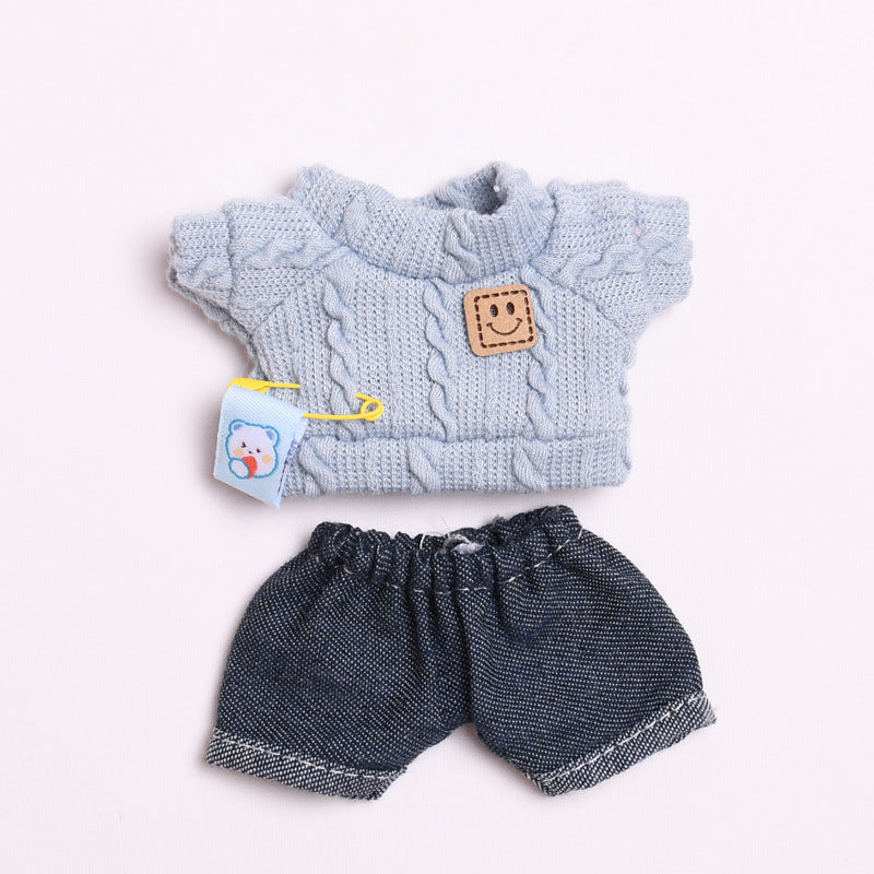 Labubu Doll Clothes - Twist T-Shirt & Shorts Outfit for 17cm Pendant Doll