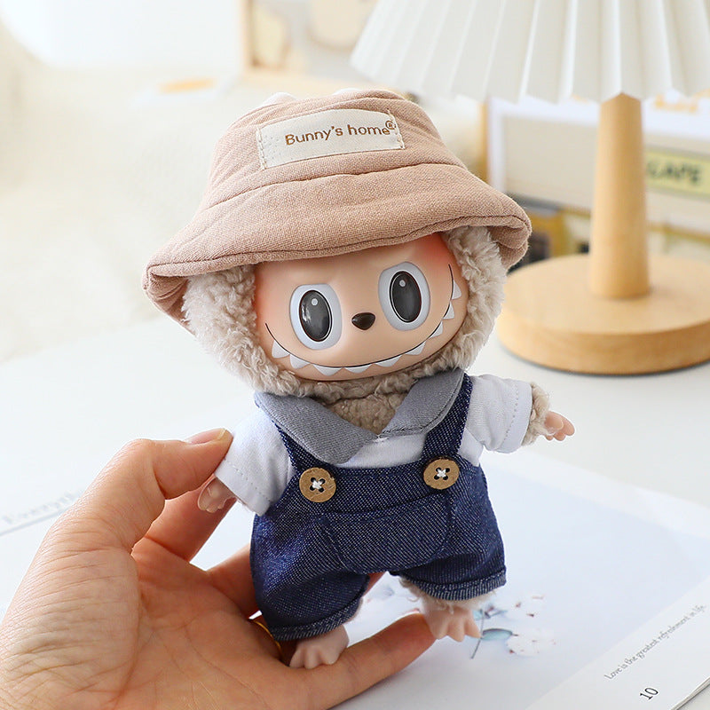 Labubu Doll Clothes Generation 2 Generation Pond Glue Blind Box Hanging Clothes Bracing Cloth for T-Shirt Suspenders Hat Eyes