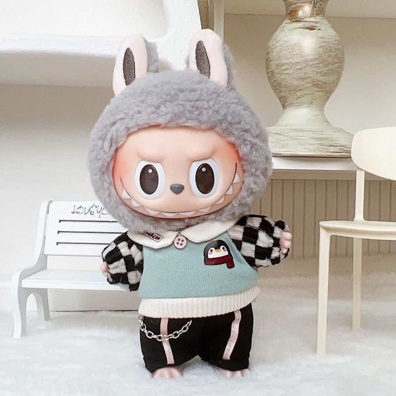 Labubu Doll Jumpsuit Outfits for 17cm Vinyl Dolls
