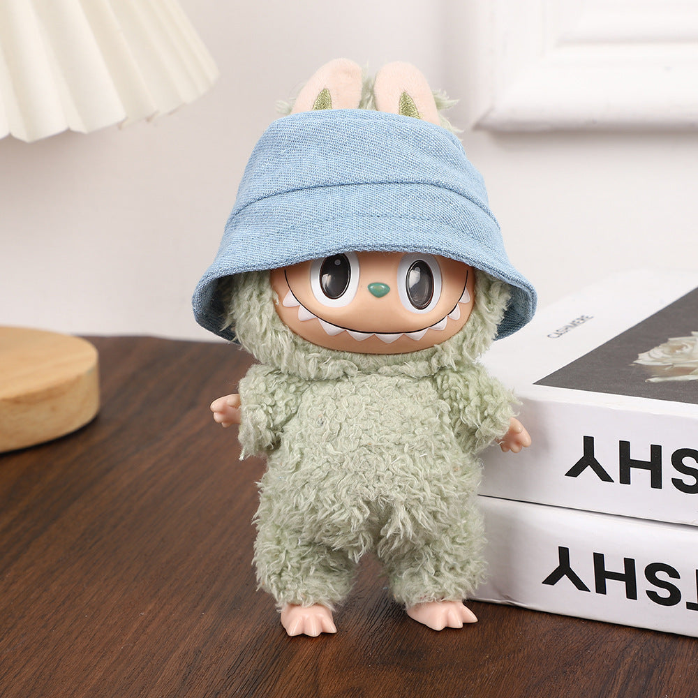 17cm Labubu Pendant Hat Labubu Fisherman Hat 10cm Cotton Doll Hat Doll Dress-Up Accessories