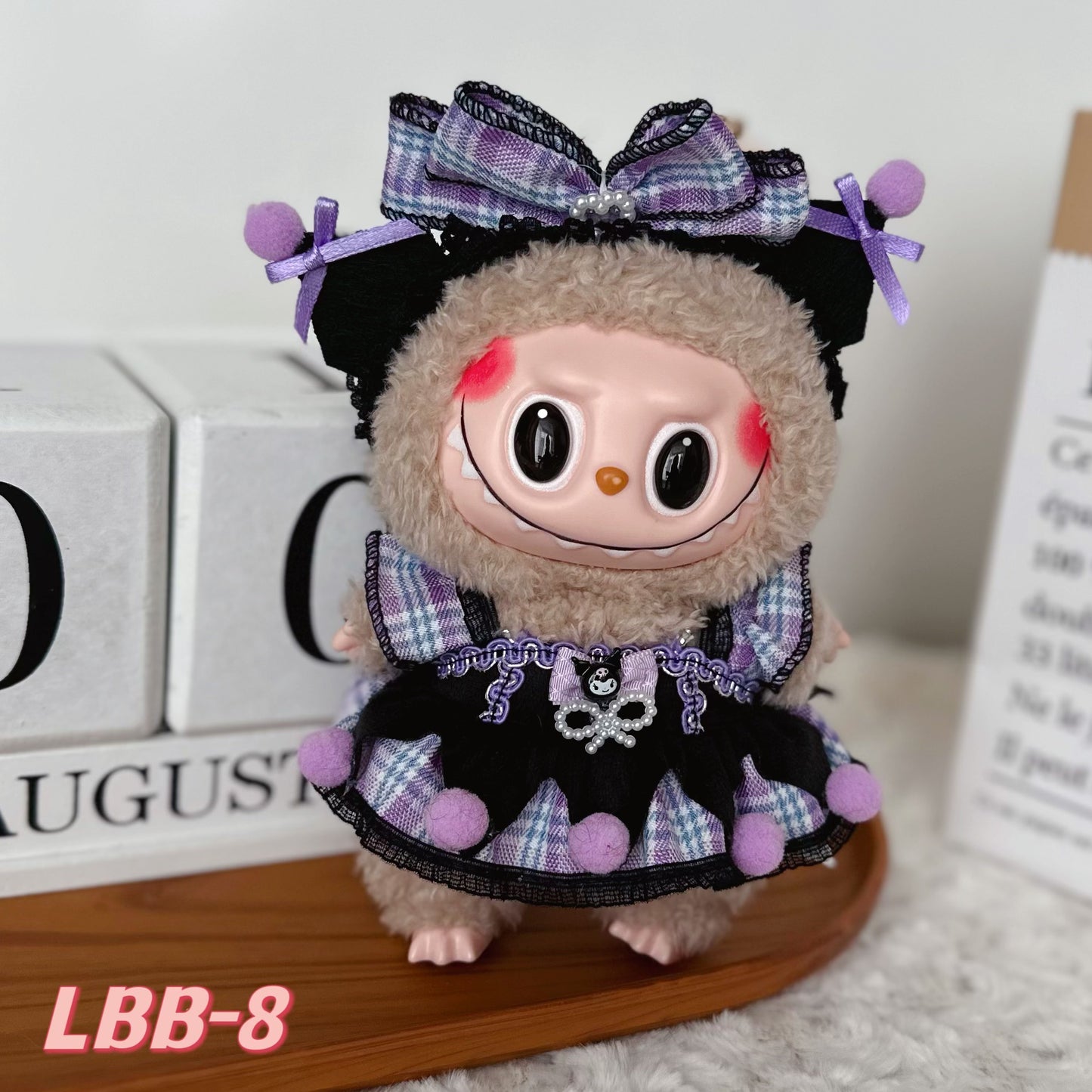 15-17cm labubu Sitting Party Doll Clothes 17cm Vinyl Labu Cute suit Clothes Plush Play