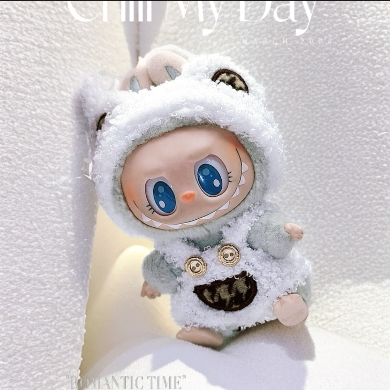 Labubu Doll Outfit - Cute Macaron Pull Cloth Clothes with Suspenders