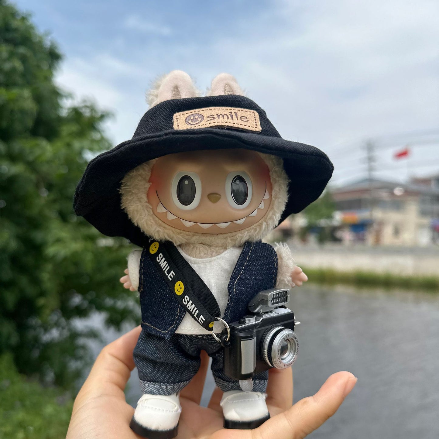 New Cameraman Labubu Pendant Baby Clothes Accessories suit Labubu Doll Keychain for Summer Baby Clothes