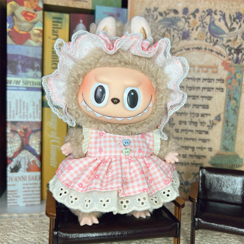 Labubu Smiley Face Shirt for 17cm Doll - Cute Wearable Outfit
