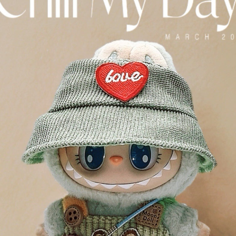 Labubu Doll Outfit - 17cm Cute Overalls & Hat Set