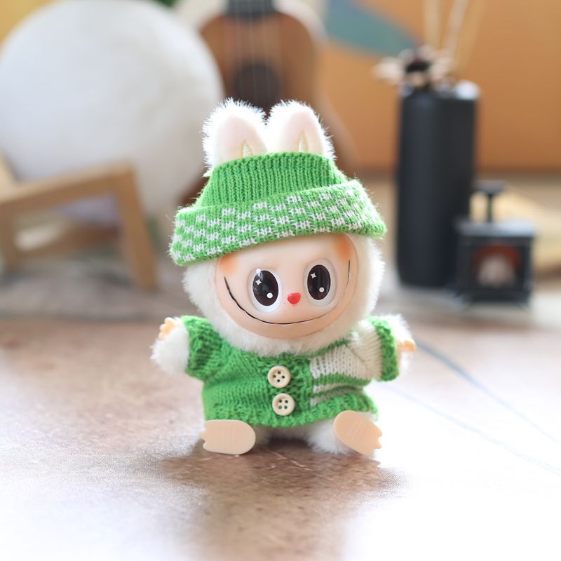 Cute cute labubu doll coat second generation vinyl face labubu doll sweater replacement suit