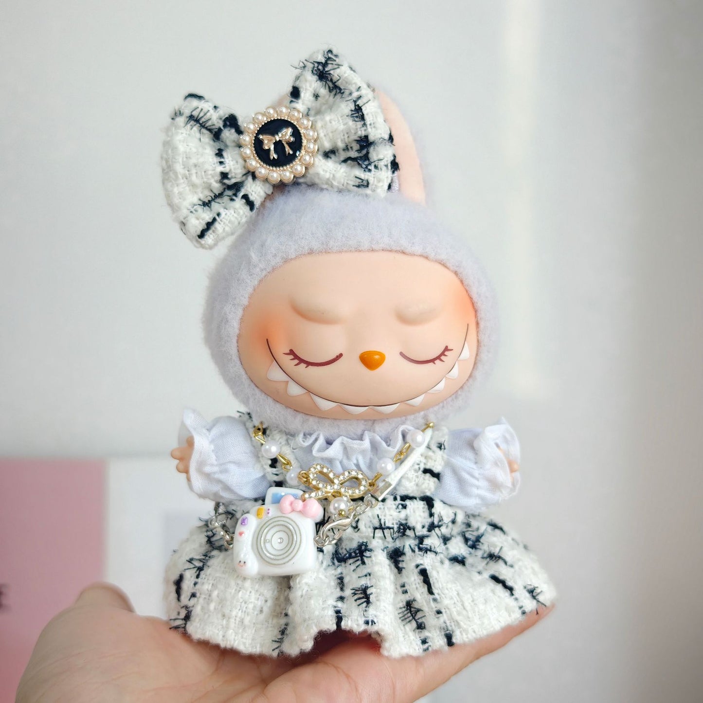 Labubu Doll Outfit Set - 4-Piece Skirt & Accessories for 15-17cm Vinyl Doll