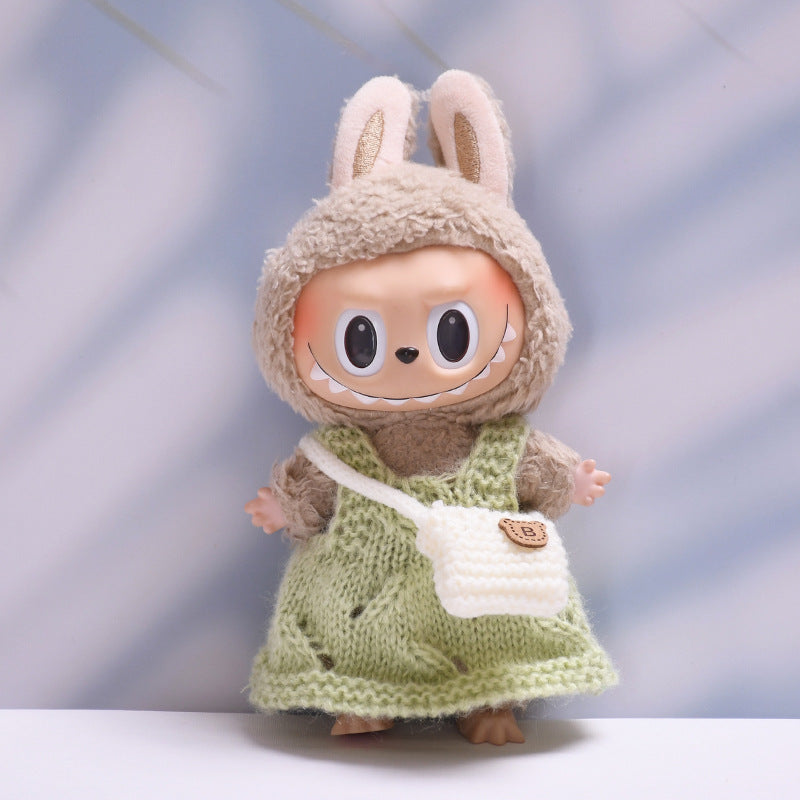 Labubu 2nd Gen Pendant Doll Wool Skirt & Bag Outfit - Baby Clothes Style
