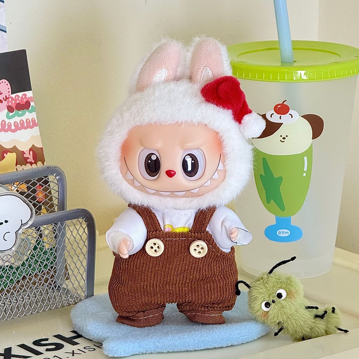 17cm Labubu Doll Clothes Vinyl Labubu Doll Can Be Worn and Changed into Plush Toy Clothes Set